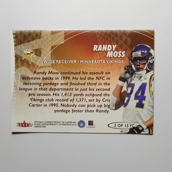 2000 fleer gamers Randy Moss - Picture 2 of 5